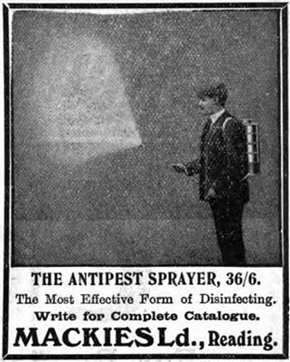 Mackies Antipest Sprayer - Sanitary Record, July 1910