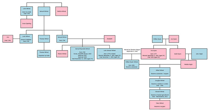 The Wilmot family tree