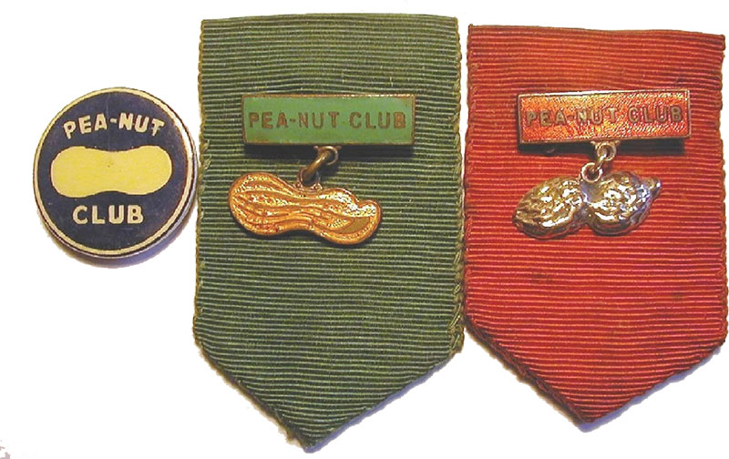 Peanut Club badge and medals