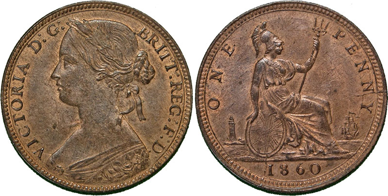 1860 "Bun" Penny