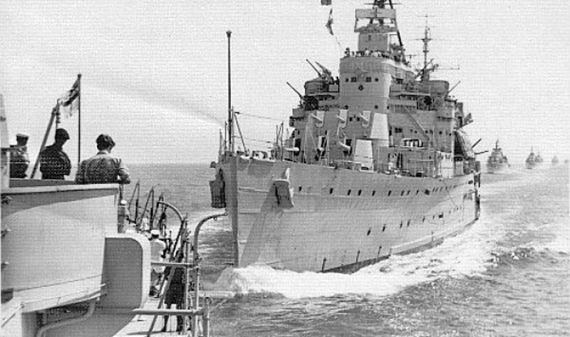 HMS Kenya from HMS Liverpool, 1951