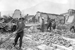 Men of the Royal Navy and Marines working in the areas devastated by the earthquake, August 1953. Image from Imperial War Museums, A32663