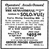 Solo-Vue conversion of the Panoram by George Ponser Company. Billboard January 1, 1944 issue.