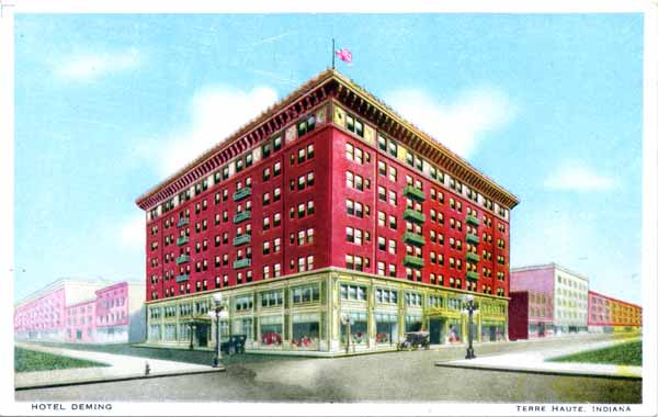 Hotel Deming Terre Haute, IN Postcard