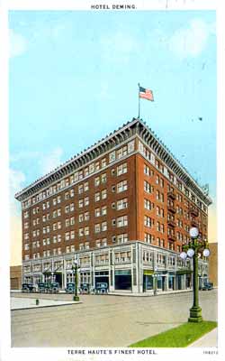 Hotel Deming, Terre Haute, Indiana 1933 Postcard | Zazzle