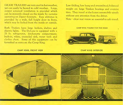 Gilkie Camp Trailers advertising leaflet