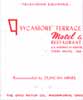 Sycamore Terrace Restaurant & Motel, Terre Haute matchbook