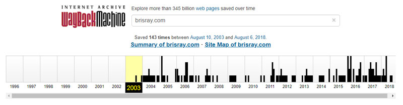 Internet Archive Wayback Machine captures of brisray.com