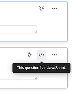 JavaScript added to a question