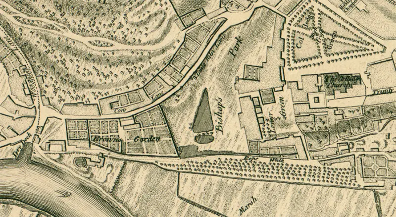 The area around St. George's Road, St. Augustine’s in 1750