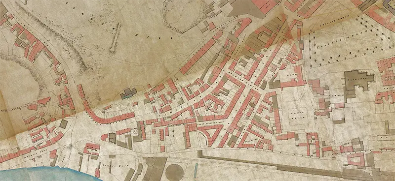 The area around St. George's Road, St. Augustine’s in 1855