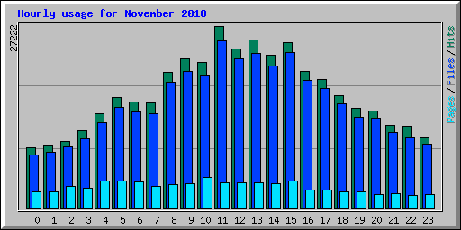 Hourly usage for November 2010