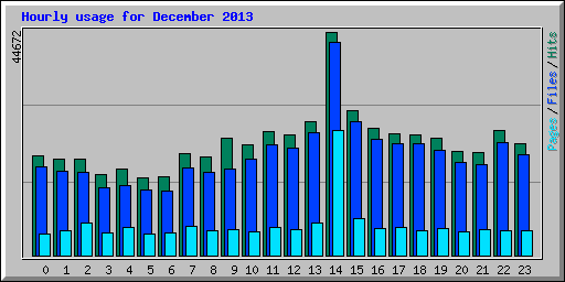 Hourly usage for December 2013