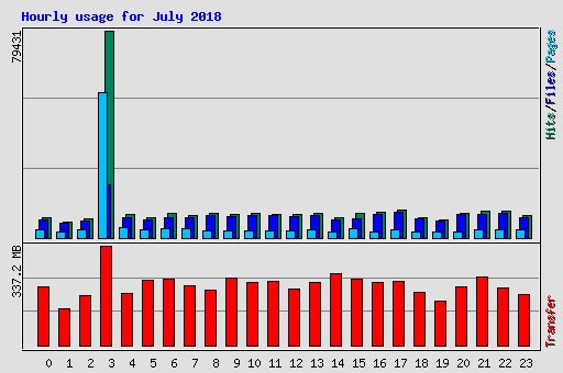 Hourly usage for July 2018