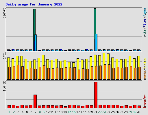 Daily usage for January 2022