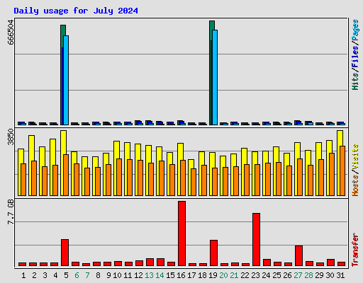 Daily usage for July 2024