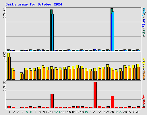 Daily usage for October 2024