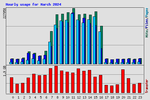 Hourly usage for March 2024