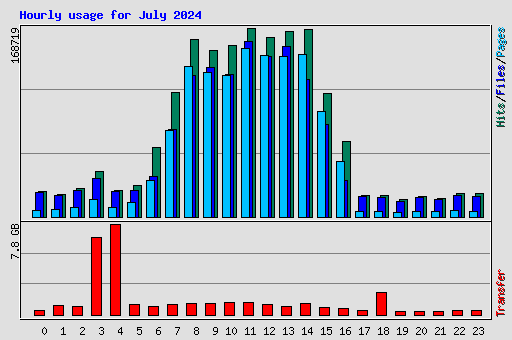 Hourly usage for July 2024