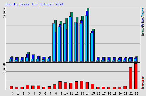 Hourly usage for October 2024