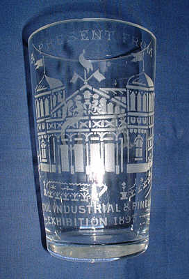 Glasses commemorating the 1893 Bristol Industrial and Fine Arts Exhibition