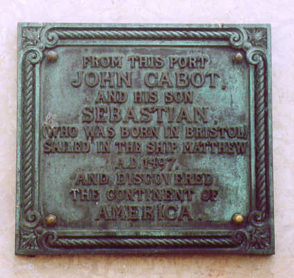 Plaque celebrating Cabot's discovery