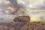 The Astrolabe and Zélée aground in the Torres Strait by Louis Le Breton (1818–1866). Source: Wikimedia