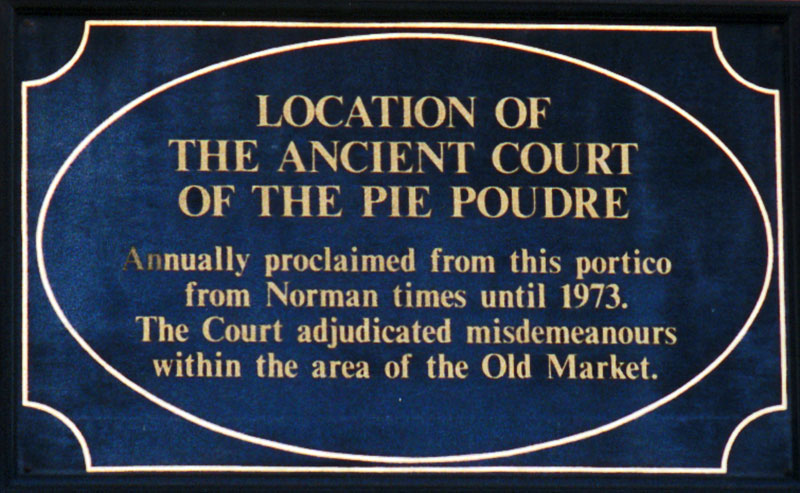 The Pie Poudre court sign on the Stag and Hounds, Old Market