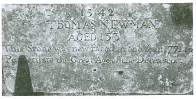 Thomas Newman's gravestone