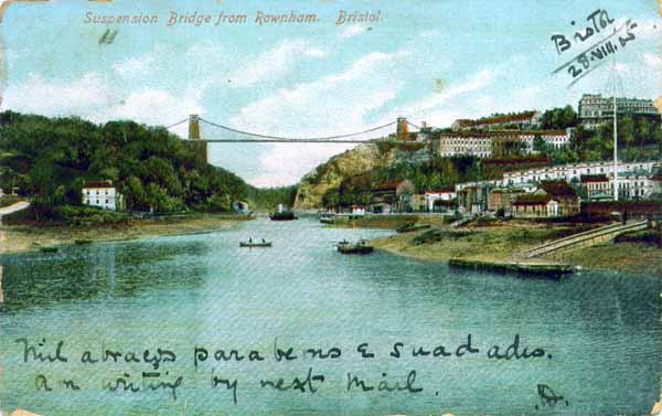 Clifton Suspension Bridge and the River Avon from Rownham