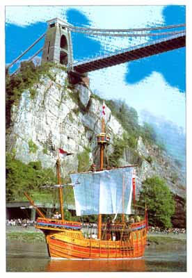 Replica of John Cabot's Matthew under the Clifton Suspension Bridge
