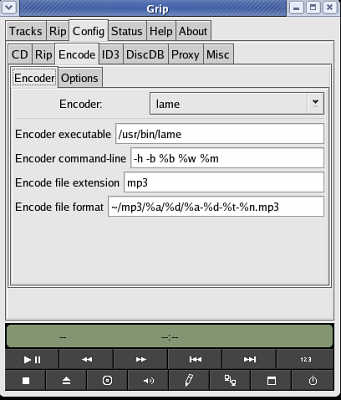 Configuring GRIP for MP3s