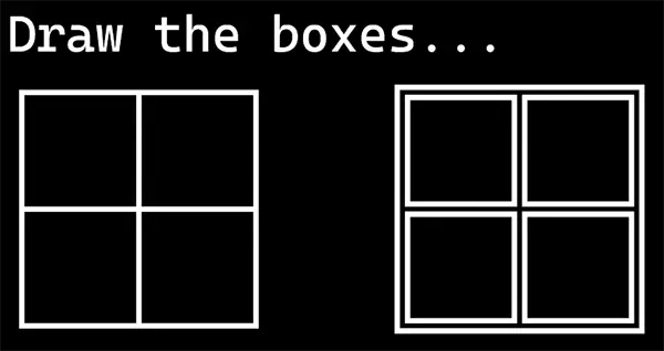 Output of the box drawing batch file