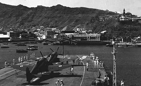 HMS Warrior entering Aden - 1953