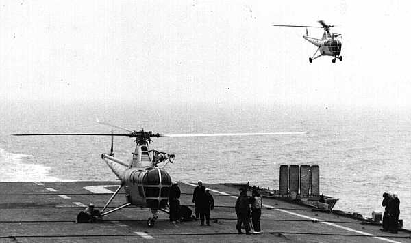 Mail by helicopter - HMS Warrior - 1953