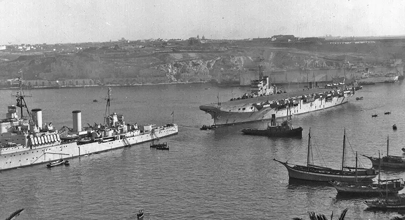 HMS Bermuda and Warrior, Malta, 1953