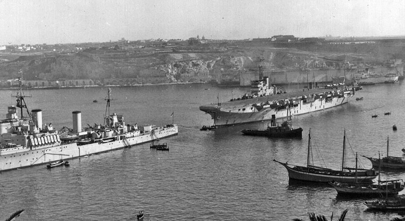 HMS Bermuda and Warrior, Malta, 1953