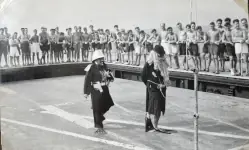 HMS Warrior crossing the equator, 1954