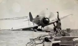 A Sea Fury landing badly