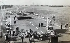 HMS Warrior going through the Suez Canal