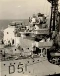 HMS Chevron's Bridge. This picture was taken from the aircraft carrier, HMS Glory. Photo: Ray Holden