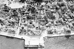 Air view showing the damage to the town of Argostoli, August 1953. Image from Imperial War Museums, A32638
