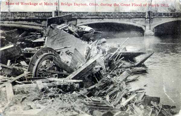 Wreckage at Main Street Bridge, Dayton, Ohio