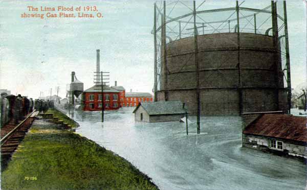 Gas Plant at Lima during the flood of 1913