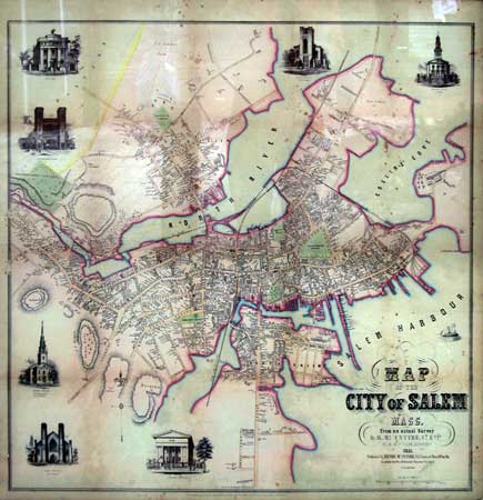 Salem - 1851 map of the city