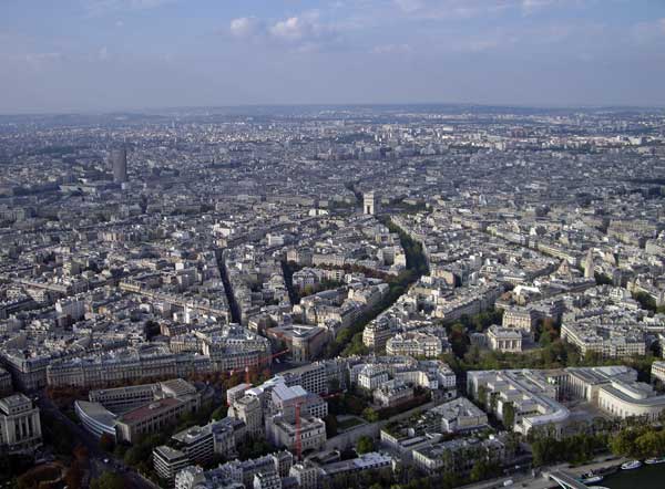 Arc de Triomphe from the Eiffel Tower