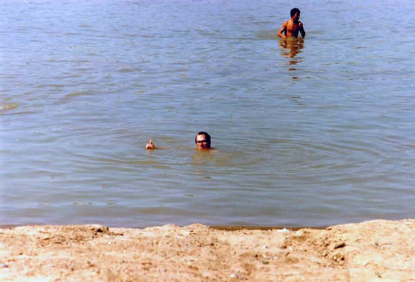 Neil enjoying the water, Chimkent