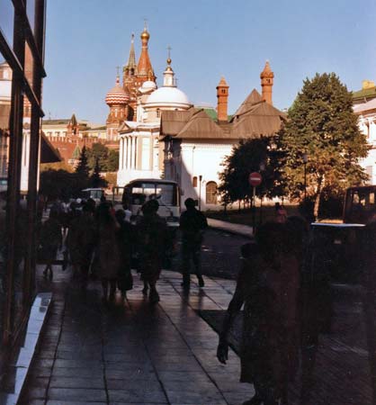 St. Basil's Cathedral from just outside the Hotel Rossiya