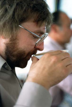 Steve drinking tea