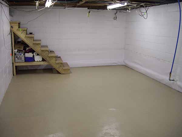 Painted basement floor